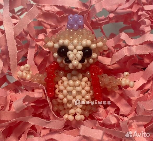 Обезьянка амигуруми из бисера