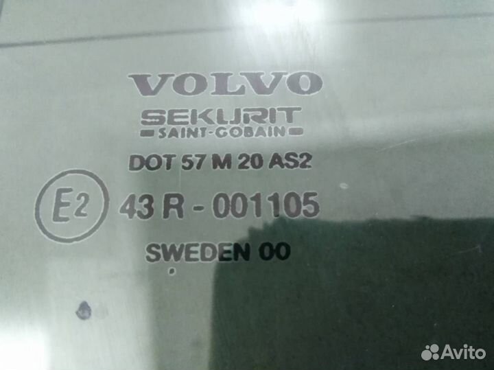 Стекло двери задней правой Volvo S80 TS, TH, KV 19