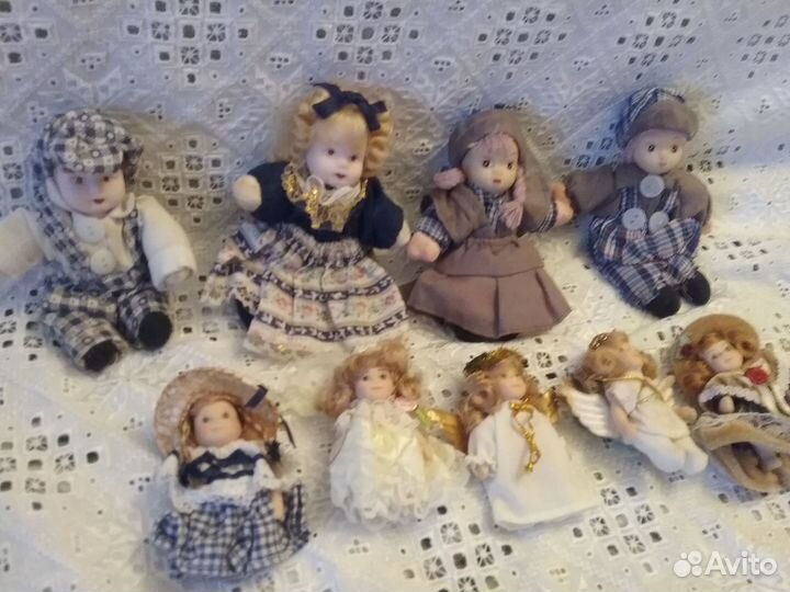 Винтажные игрушки куколки на ёлку