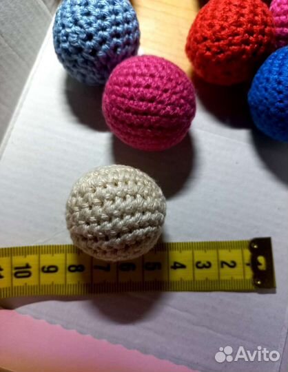 Бусины деревянные большие вязаные