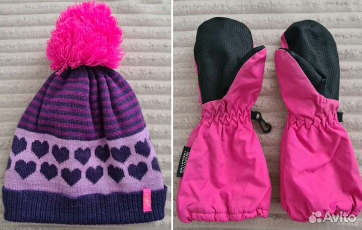 Шапка Lassie и весенние варежки Bogi на 2-3 года