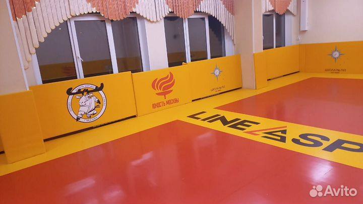 Борцовский ковер 6х6 трехцветный карманы