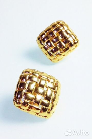 Винтажные клипсы Ciner плетенка. США, 1980-90-е