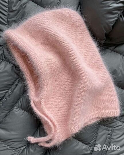 Капор капюшон вязаный из пуха норки