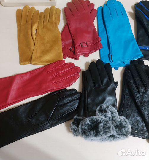 Перчатки женские кожаные новые