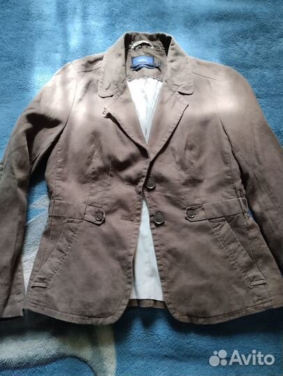 Жакет пиджак в клеточку теплый р-р XS-S