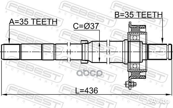 Полуось R 35x437x35 febest 2112-ESC 2112-ESC