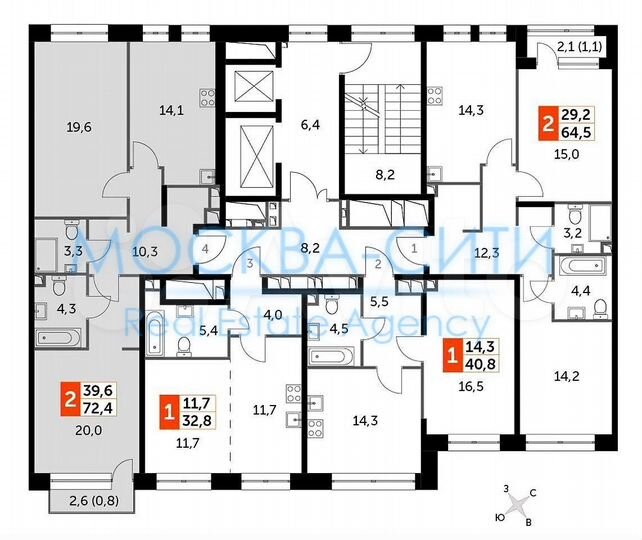 2-к. квартира, 73 м², 5/20 эт.