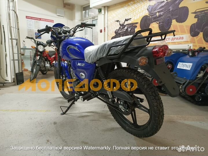 Дорожный мотоцикл зид 125 синий + шлем