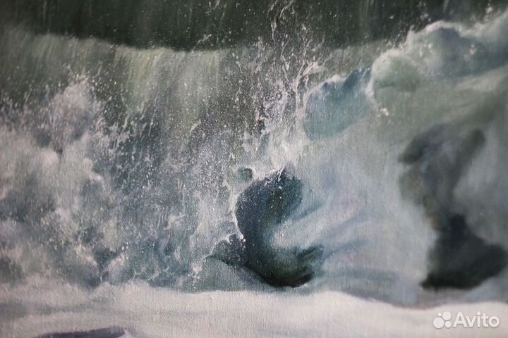 Картина маслом волны море