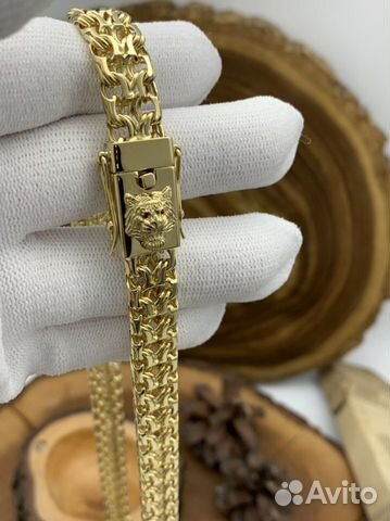 Золотая цепь Рамзес с тигром 120гр