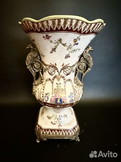 Китайские парные вазы винтаж ручная работа