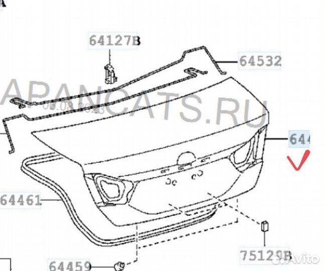 Крышка багажника Toyota Camry toyota 6arfse