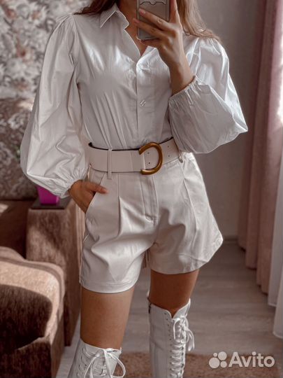 Шорты женские кожаные