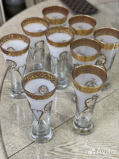 Фужеры Стаканы 9 штук для сока компота