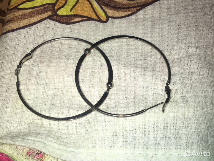 Серьги кольца серебро