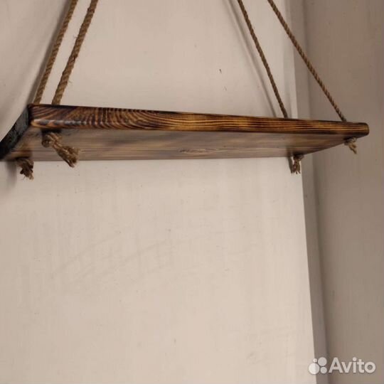 Полка подвесная натуральное дерево