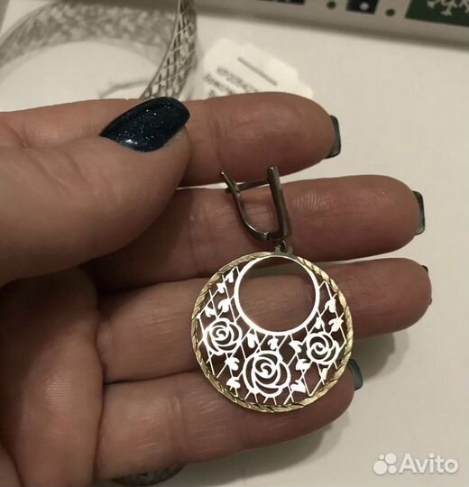 Серебряный с подколотой браслет с серёжками