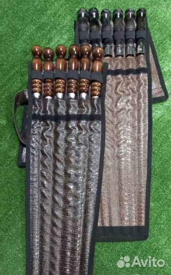 Hабоp шампуров в чеxле кожзам