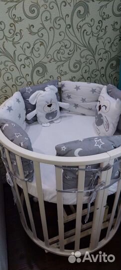 Детская кровать трансформер круглая