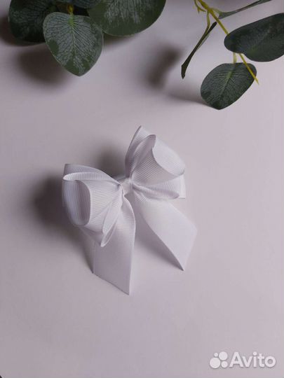 Банты для волос белые школьные