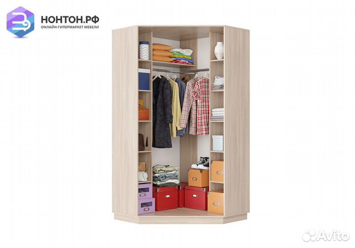 Шкаф-купе угловой двухдверный Авиор ясень шимо све