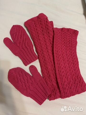 Комплект варежки и шарф