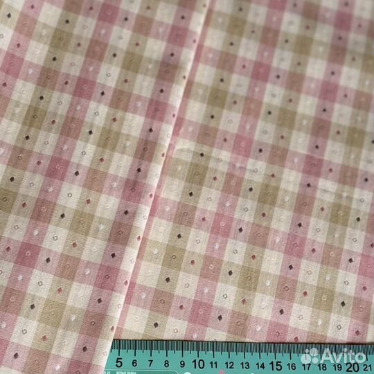 Фактурный хлопок (клетка Виши) Корея