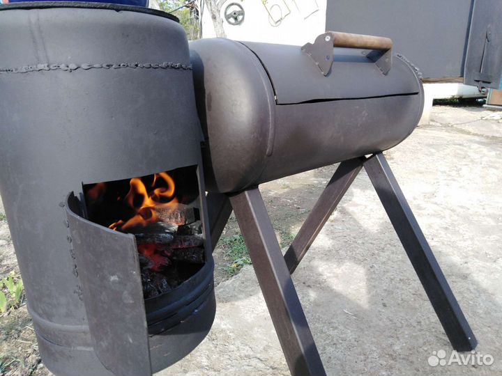 Мангал с печью под казан- коптильня
