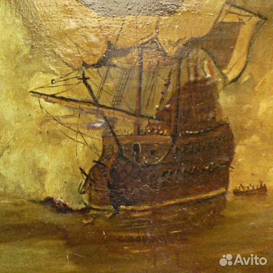 Морской бой.18-19 век.Европа.Картина.Живопись