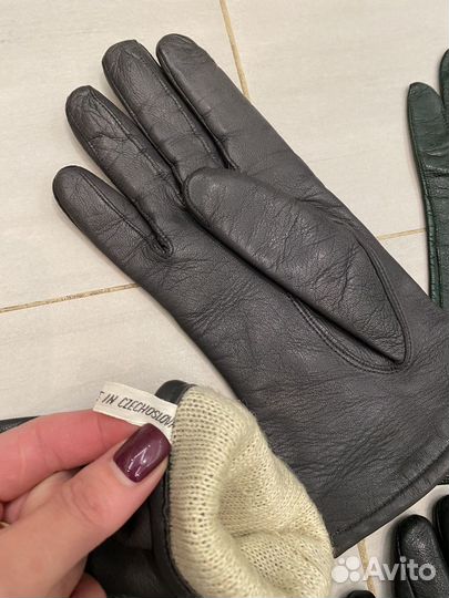 Перчатки женские кожаные
