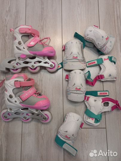 Роликовые коньки детские с защитой