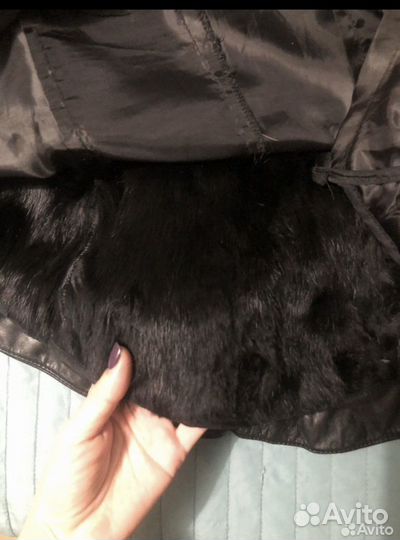 Жилетка натуральная кожа натурадьный мех