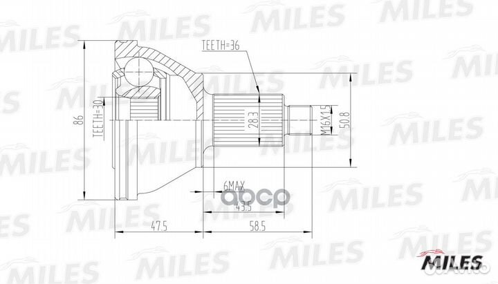 Шрус наружный audi A2/VW polo/skoda fabia/rooms