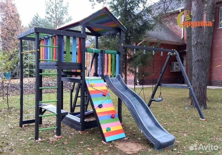 Детские площадки домики Савушка 5 (Black Edition)