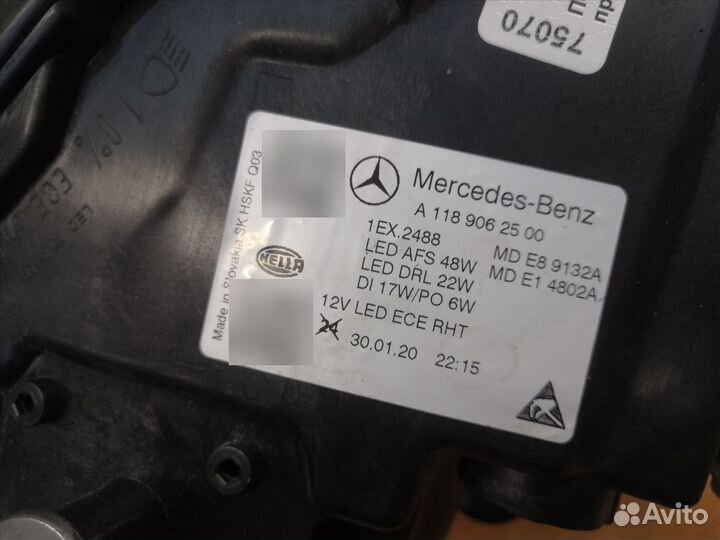 Фара Mercedes W118 C118 Мерседес в 118 цла арт 75070