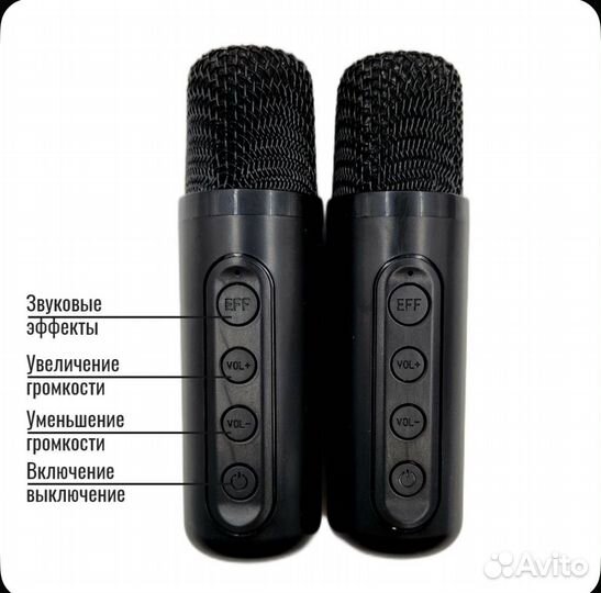 Караоке колонка портативная с микрофонами