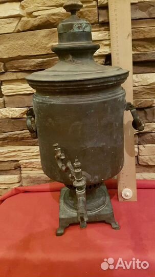Дровяной старинный самовар