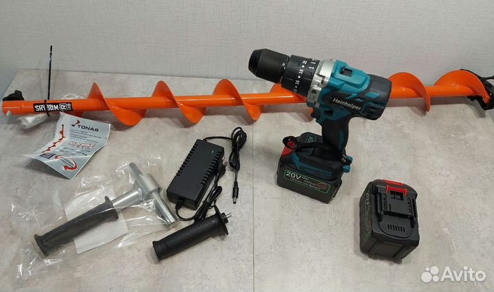 Комплект ледобура Шуруповерт + Тонар Мотошторм 110