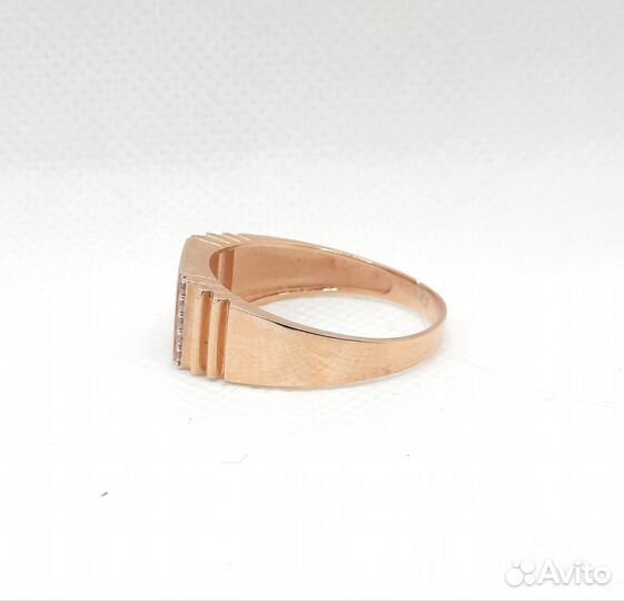 Золотая мужская печатка с Агатом черным 585 пробы