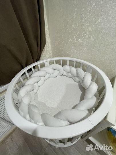 Детская кроватка трансформер круглая