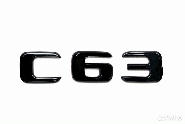 Комплект: шильдик Mercedes C63 + 4matic черный