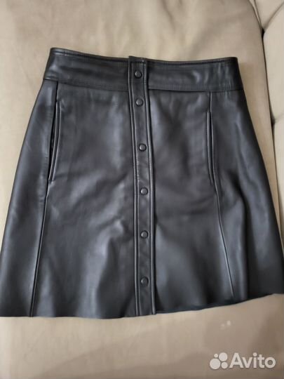 Кожаная юбка massimo dutti