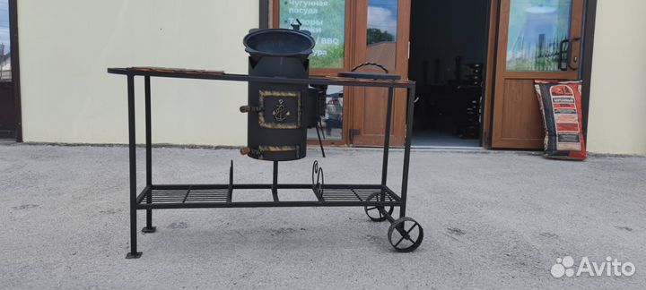 Печь под казан 6 мм сталь 270 мм (d) + столики