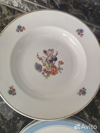 Тарелки глубокие, плоские, тарелки эмаль СССР