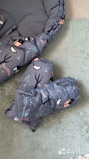 Зимний конверт leokid + перчатки для коляски