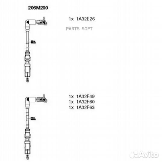 Bremi 206M200 BR-206M200 к-кт проводов\ VW Multiva