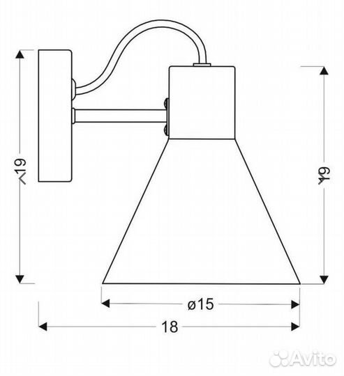 Светильник настенный / бра черный матовый