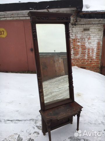 Зеркало старинное антикварное из дерева
