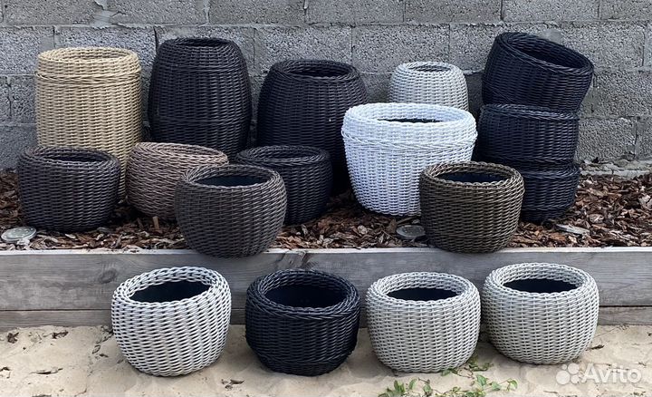 Кашпо из эко ротанга